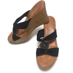 Women’s Wedge Beaded Strap Sandals Sz 9